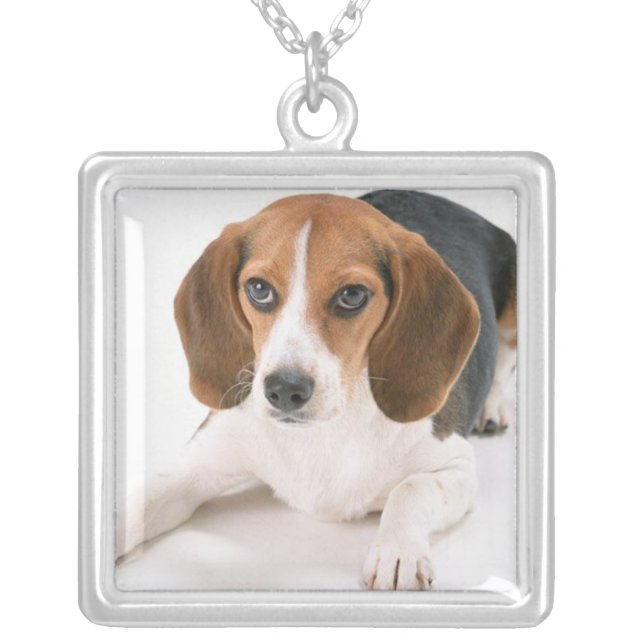 Beagle Dog Sterling Silver Necklace (Front)