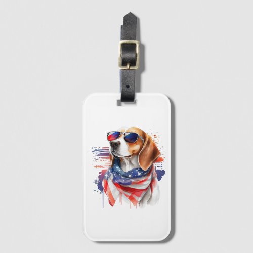 Beagle Dog Sublimation Watercolor Luggage Tag