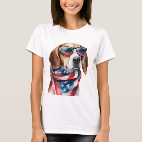 Beagle Dog Sublimation Watercolor T_Shirt