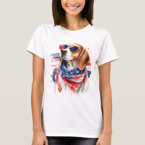 Beagle Dog Sublimation Watercolor t_shirt