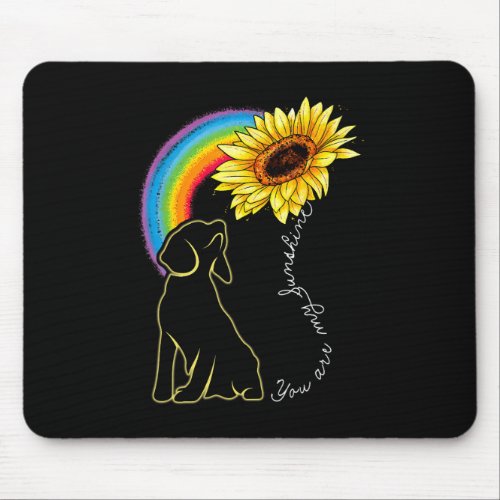 Beagle Dog Sunflower Rainbow Dog Lover Mouse Pad