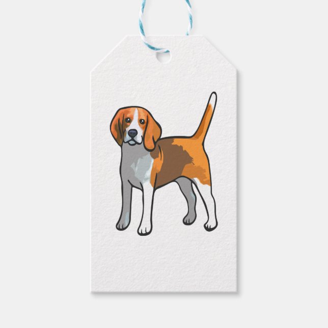 Beagle Dog T Shirt Gift Tags (Front)