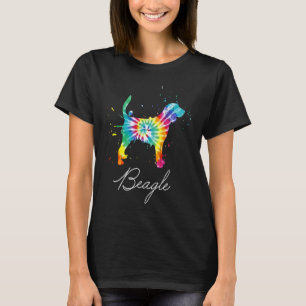 Beagle Dog Tie Dye Rainbow Dog Mom Love r T-Shirt