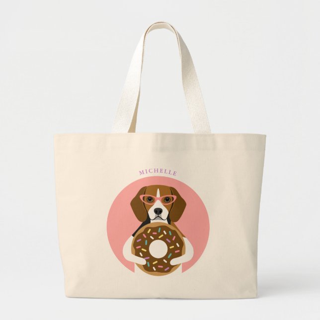 Beagle Dog Tote Bags (Front)