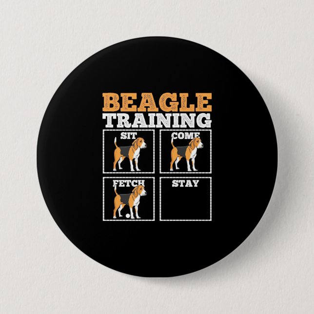 Beagle Dog Training Dog Button (Front)