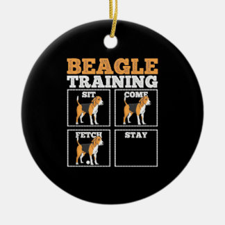 Beagle Dog Training Dog Ceramic Ornament