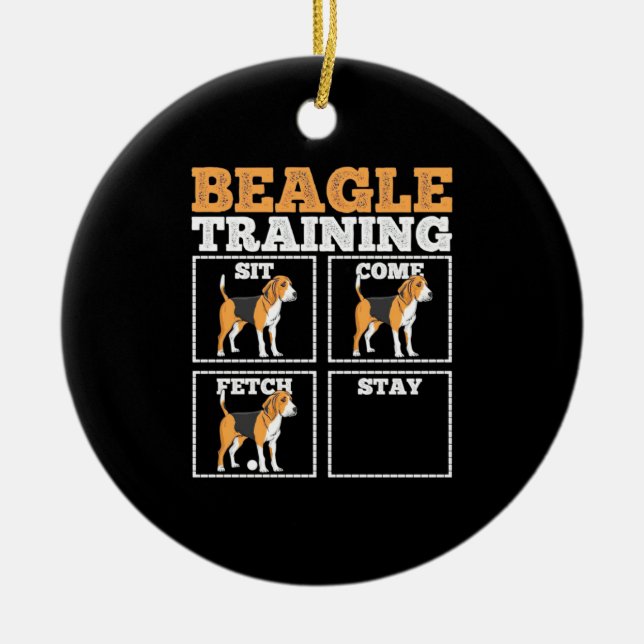 Beagle Dog Training Dog Ceramic Ornament (Front)
