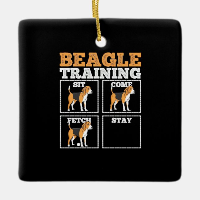 Beagle Dog Training Dog Ceramic Ornament (Front)