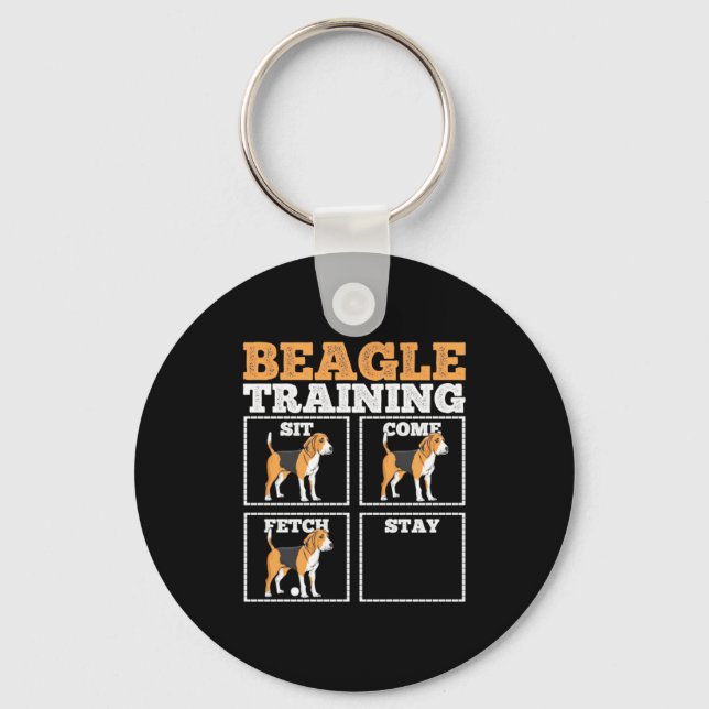 Beagle Dog Training Dog Keychain (Front)