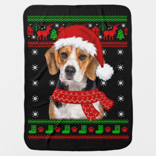 Beagle Dog Ugly Sweater Christmas Puppy Dog Lover Baby Blanket