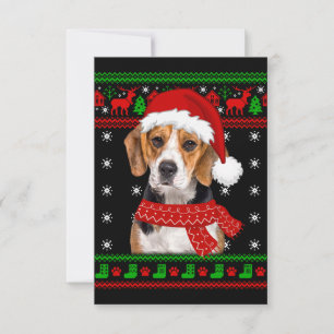 Beagle Dog Ugly Sweater Christmas Puppy Dog Lover Thank You Card