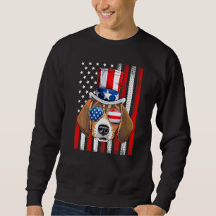 Beagle Dog Us American Flag 4th Of July Beagle  Fr Sweatshirt
