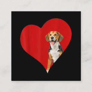 Beagle Dog Valentine Heart For Puppy And Animal Square Business Card