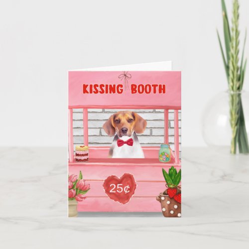 Beagle Dog Valentines Day Kissing Booth Card