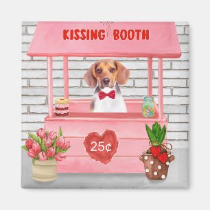 Beagle Dog Valentine's Day Kissing Booth Magnet
