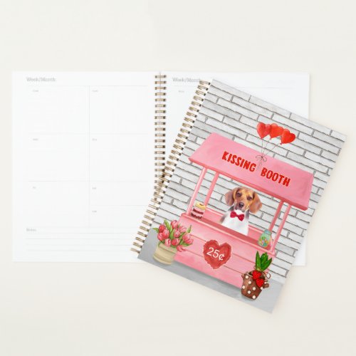 Beagle Dog Valentines Day Kissing Booth Planner