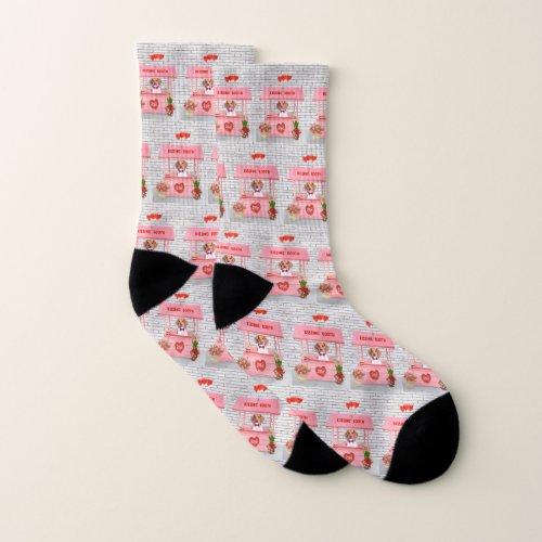 Beagle Dog Valentines Day Kissing Booth Socks