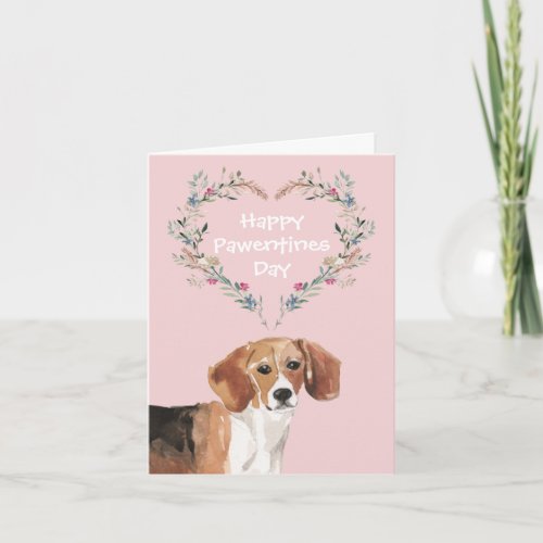 Beagle Dog Valentines Holiday Card