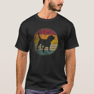 Beagle Dog Vintage Distressed Retro Style Silhouet T-Shirt
