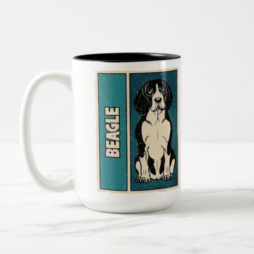 Beagle Dog Vintage Pet Premium Two_Tone Coffee Mug