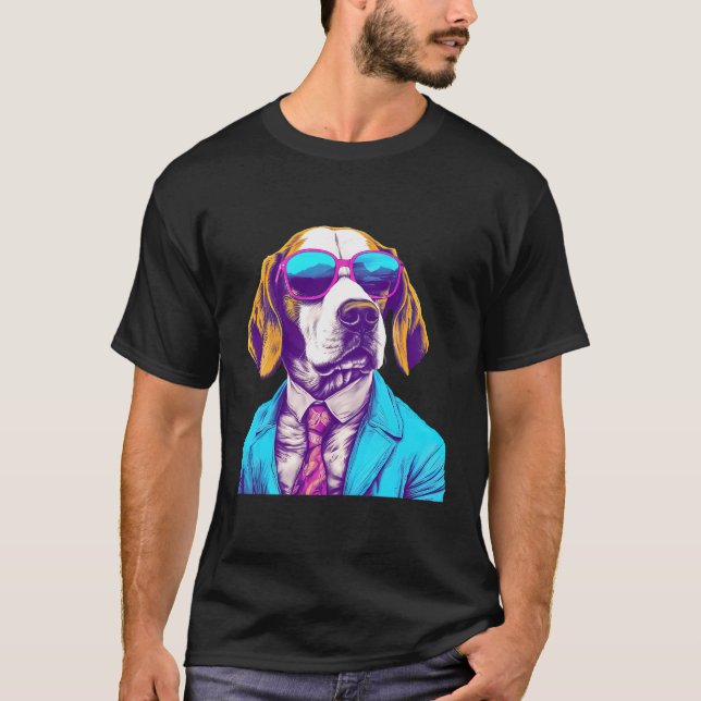 Beagle Dog Vintage Style T-Shirt (Front)
