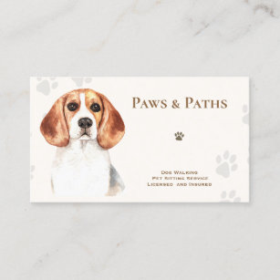 Beagle Dog Walker Pet Sitting    Business Card
