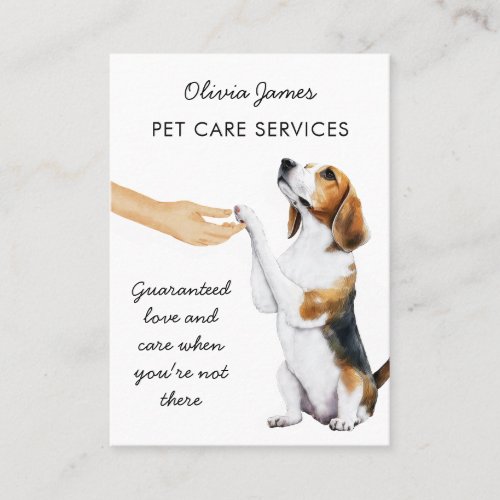 Beagle Dog Walking Dog Boarding Pet Care  Business Card