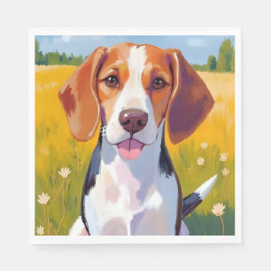 Beagle Dog Watercolor Pet Painting Napkins