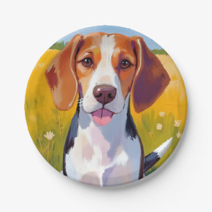 Beagle Dog Watercolor Pet Painting Paper Plates