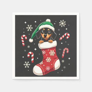 Beagle Dog Wearing Santa Hat Christmas Lovers Napkins