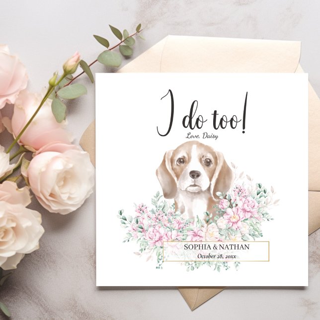 Beagle Dog Wedding Cocktail Napkins (Creator Uploaded)
