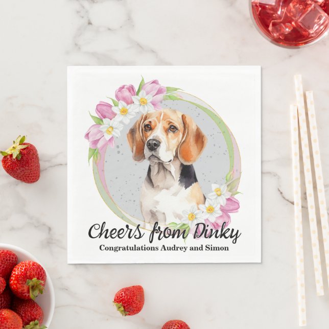 Beagle Dog Wedding Napkins With Dogs Photo (Insitu)