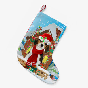 Beagle dog with Christmas gifts Small Christmas Stocking