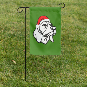 Beagle Dog with Christmas Santa Hat Small Garden Flag
