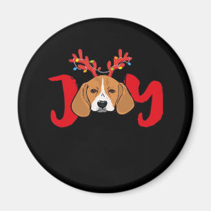 Beagle Dog Xmas Christmas Reindeer Antlers Light E Magnet