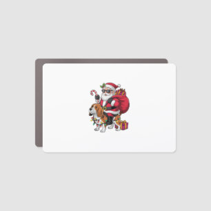 Beagle Dog Xmas Lighting Santa Riding Beagle Chris Car Magnet