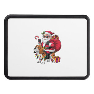 Beagle Dog Xmas Lighting Santa Riding Beagle Chris Hitch Cover
