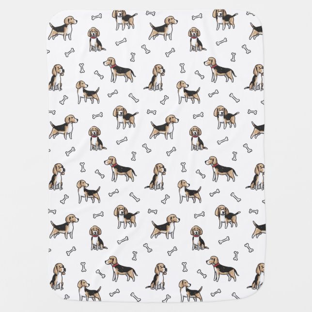 Beagle dogs pattern baby blanket (Front)
