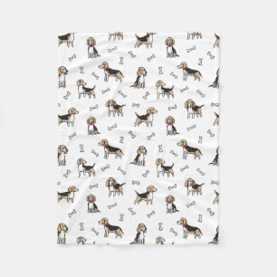 Beagle dogs pattern fleece blanket