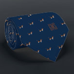 Beagle Dogs Pattern Monogrammed Neck Tie<br><div class="desc">Fun beagle dogs on a classic navy blue background pattern. Personalize with a monogram to make the perfect one of a kind gift.

Looking for a different color? No problem! Simply click the "Customize" button and select the background color of your choice.</div>