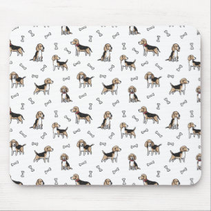 Beagle dogs pattern mouse pad