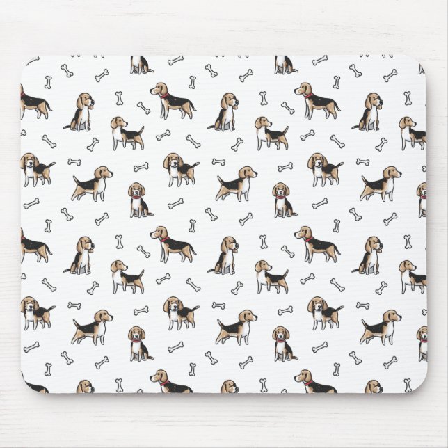 Beagle dogs pattern mouse pad (Front)