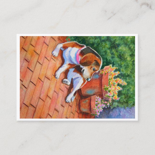 Beagle Double Sided ACEO Print Business Card (Front)