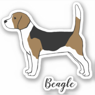 Beagle Drawing Cute Pet Dog Vinyl Sticker