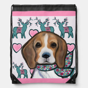 Beagle drawstring bag