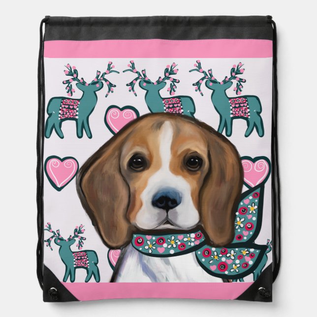 Beagle     drawstring bag (Front)
