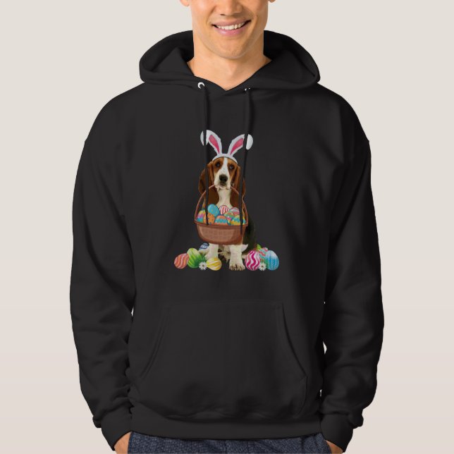 Beagle Easter Day Bunny Eggs Easter Costume Hoodie (Front)
