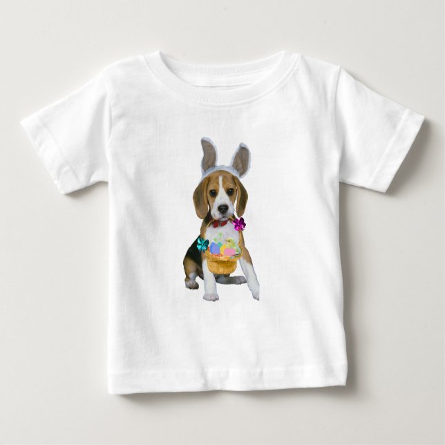 Beagle Easter  with bunny ears Baby T-Shirt (Front)