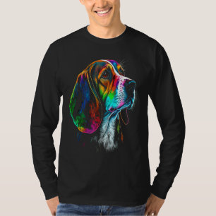 Beagle Face Colorful Portrait For Dog Owners T-Shirt