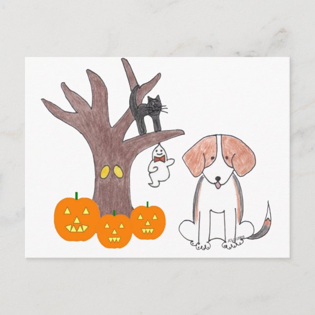 Beagle Fall Postcard (Front)